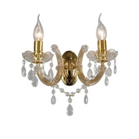 D0025  Gabrielle Glass Wall Lamp 2 Light (Glass Sconce) Polished Brass